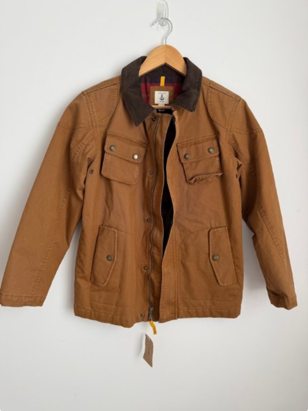 NWT Lands' End Kids Canvas Insulated Barn Jacket Flannel Lined Size 10-12